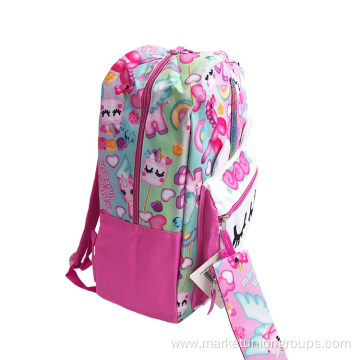 Wholesale 600D Polyester Large Capacity Cheap Pink Unicorn school bags